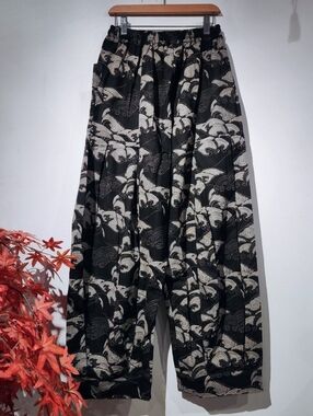 NWOT New Siamurai wide leg pleated lantern pants bottoms Unisex Japanese Hokusai